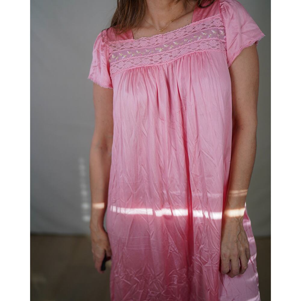 Vintage Pink Satin Nightgown Valentine